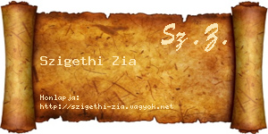 Szigethi Zia névjegykártya